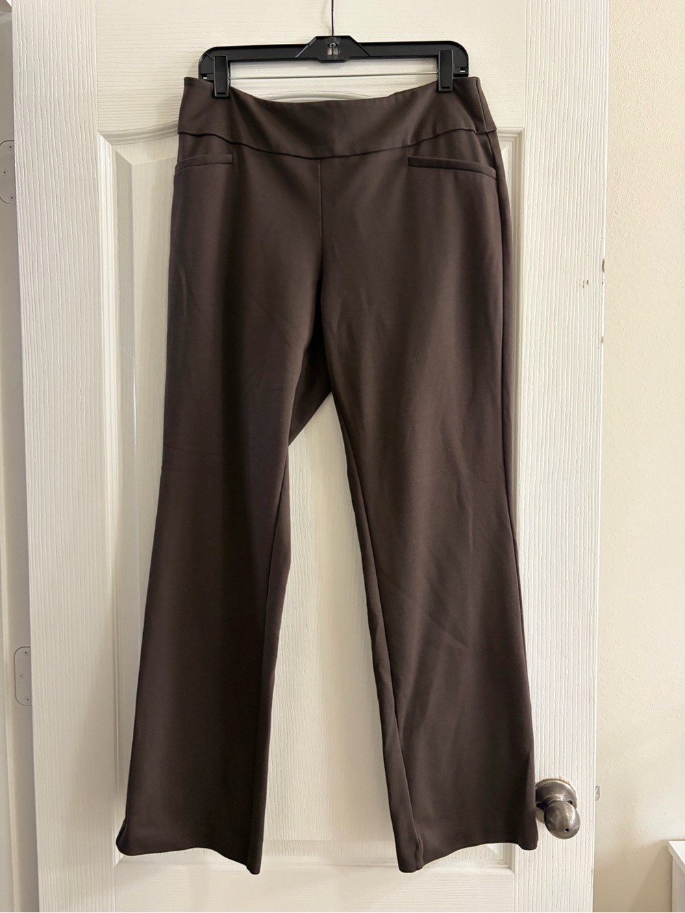 New York & Company Dark Brown Boot-Cut Pull-On Ponte Pants